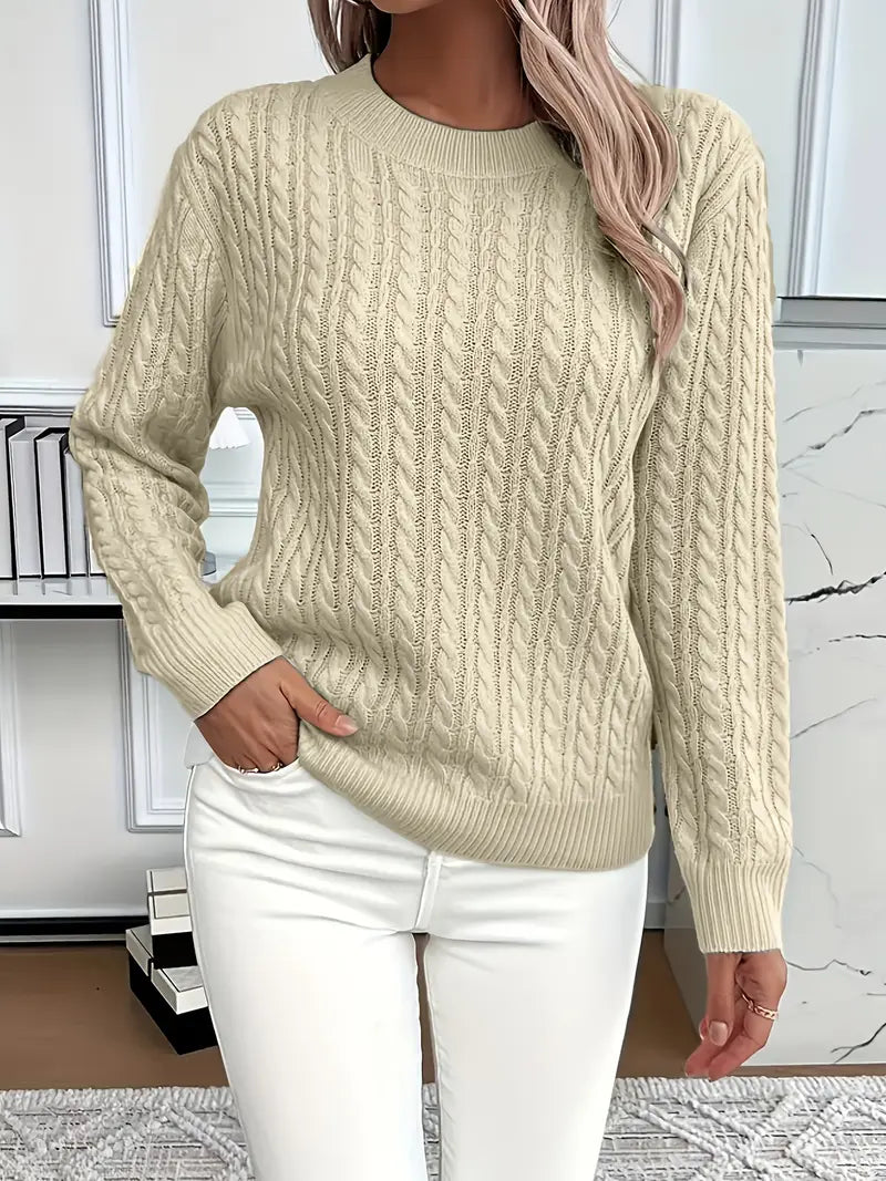 Women's Cable Knit Jumper White
