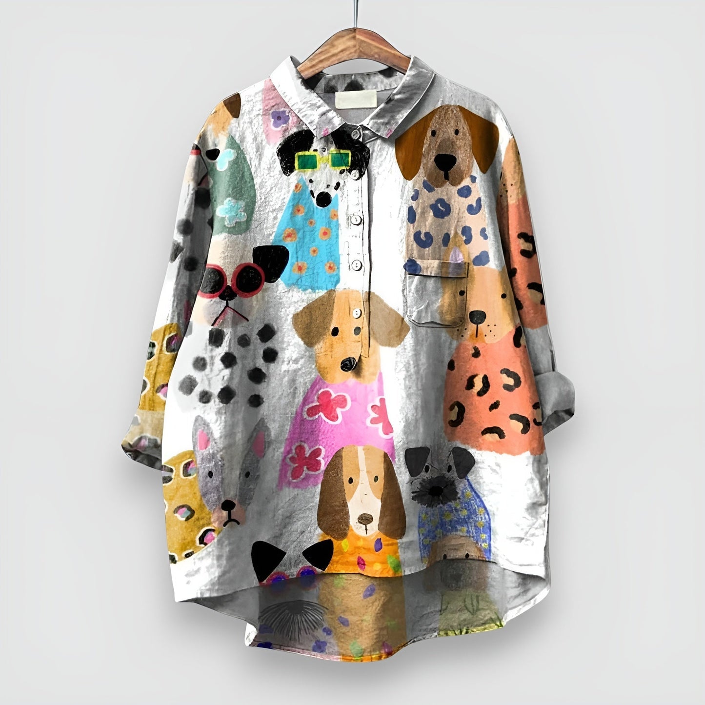 Women's Dog Print Shirt