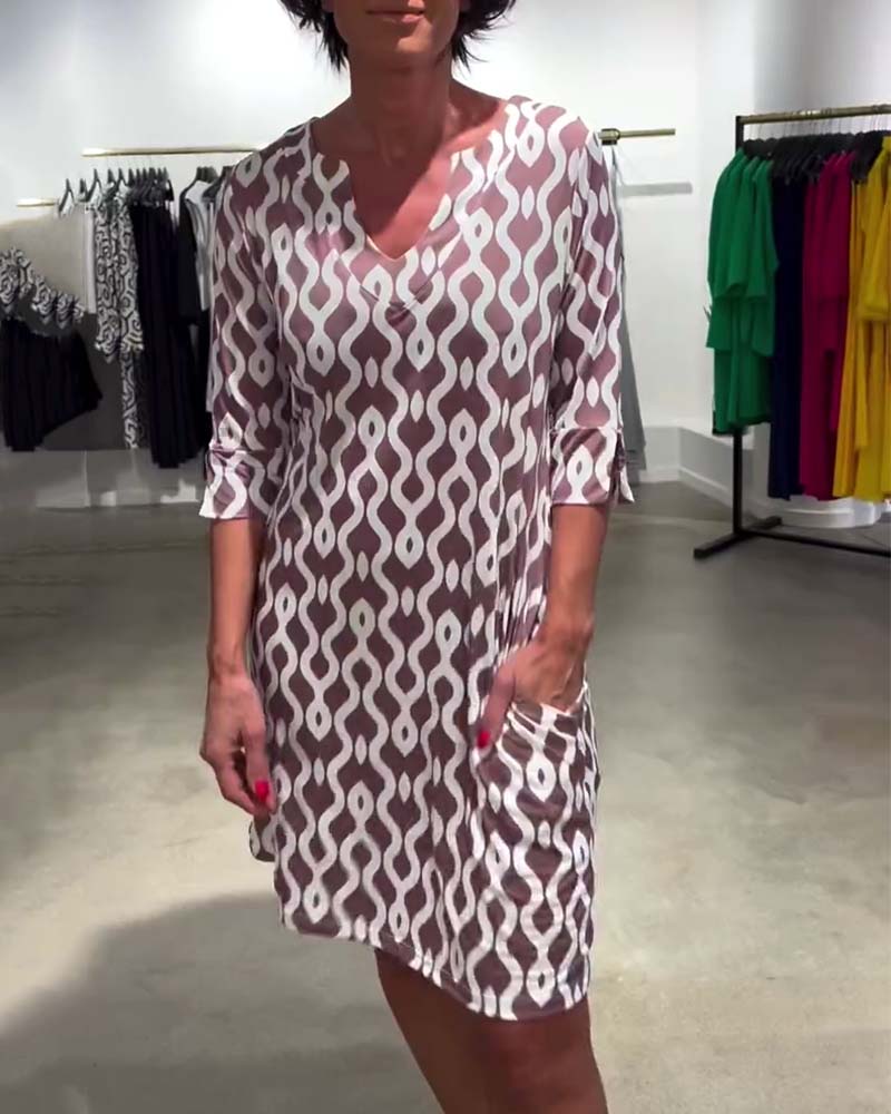 Stylish Patterned Mini Dress