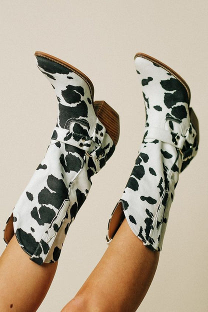 Fashionable Ladies Cowboy Boots with Buckle Detail
