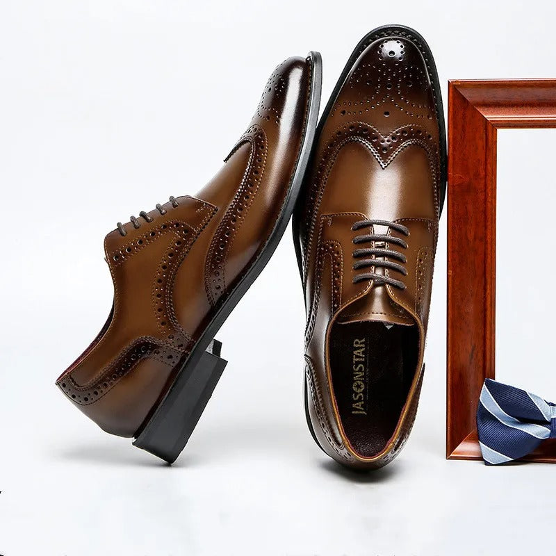 Faux Leather Brogues Shoes - VibreMode