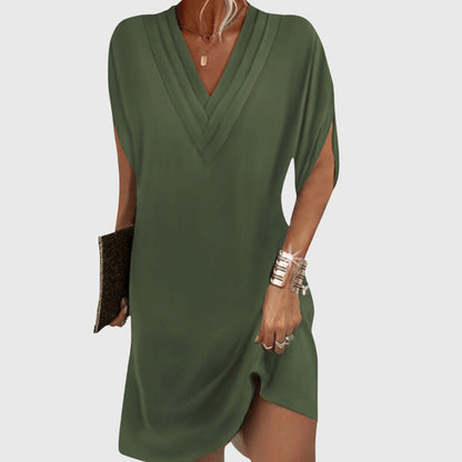 Casual Women's V Neck Short Dress