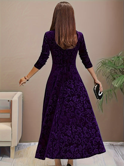 Warm Women's Long Sleeve Winter Maxi Dress