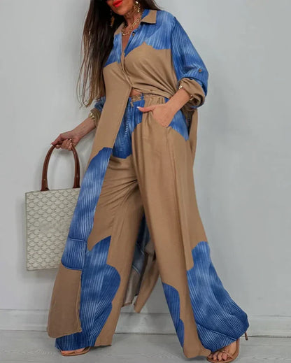 Women's Two Piece Cropped Wide Leg Outfit