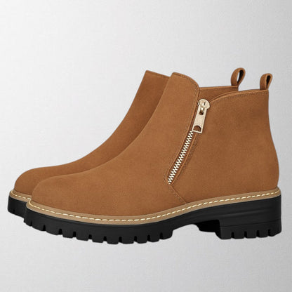 Comfortable Women's Side Zip Round Toe Shoe