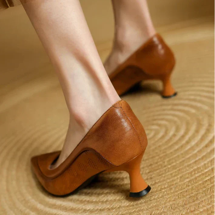 Low Heel Women's Pointed Toe Slip On Pumps