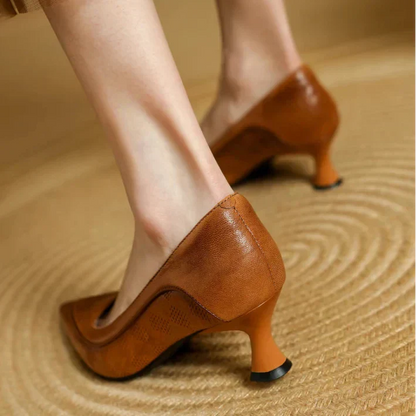 Low Heel Women's Pointed Toe Slip On Pumps