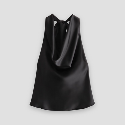 Women's Flowy Satin Halter Neck Tank Tops