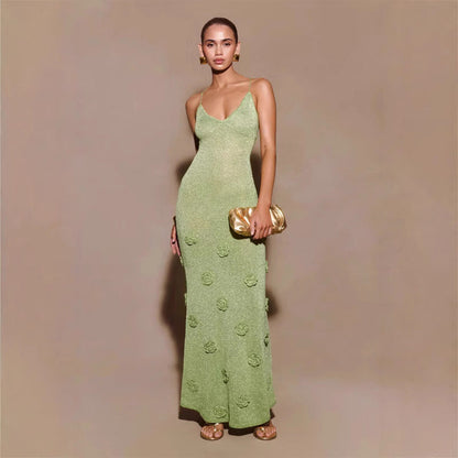 Women's Crochet Floral Sequin Dress