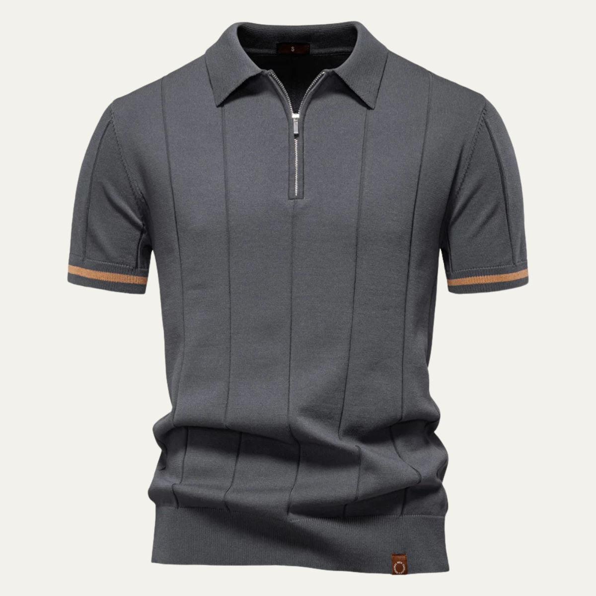 San Marino Men's Slim Fit Polo Zip Up Shirt