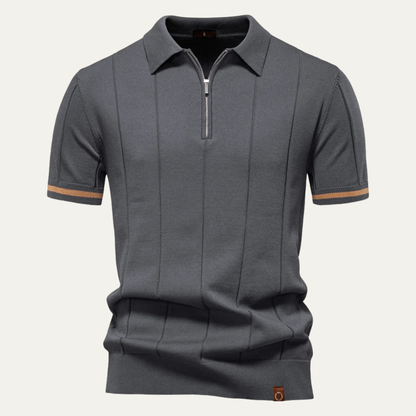 San Marino Men's Slim Fit Polo Zip Up Shirt