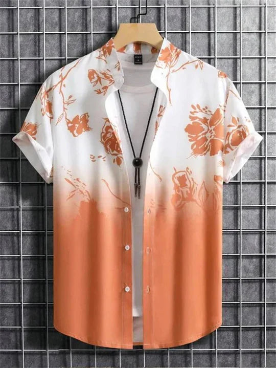 Men's Hawaiian Shirt 3D Flower Print Vibrant