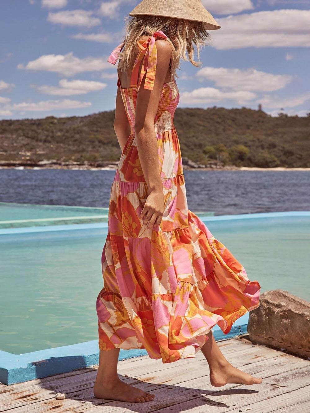 Floral Knee Length Summer Dress