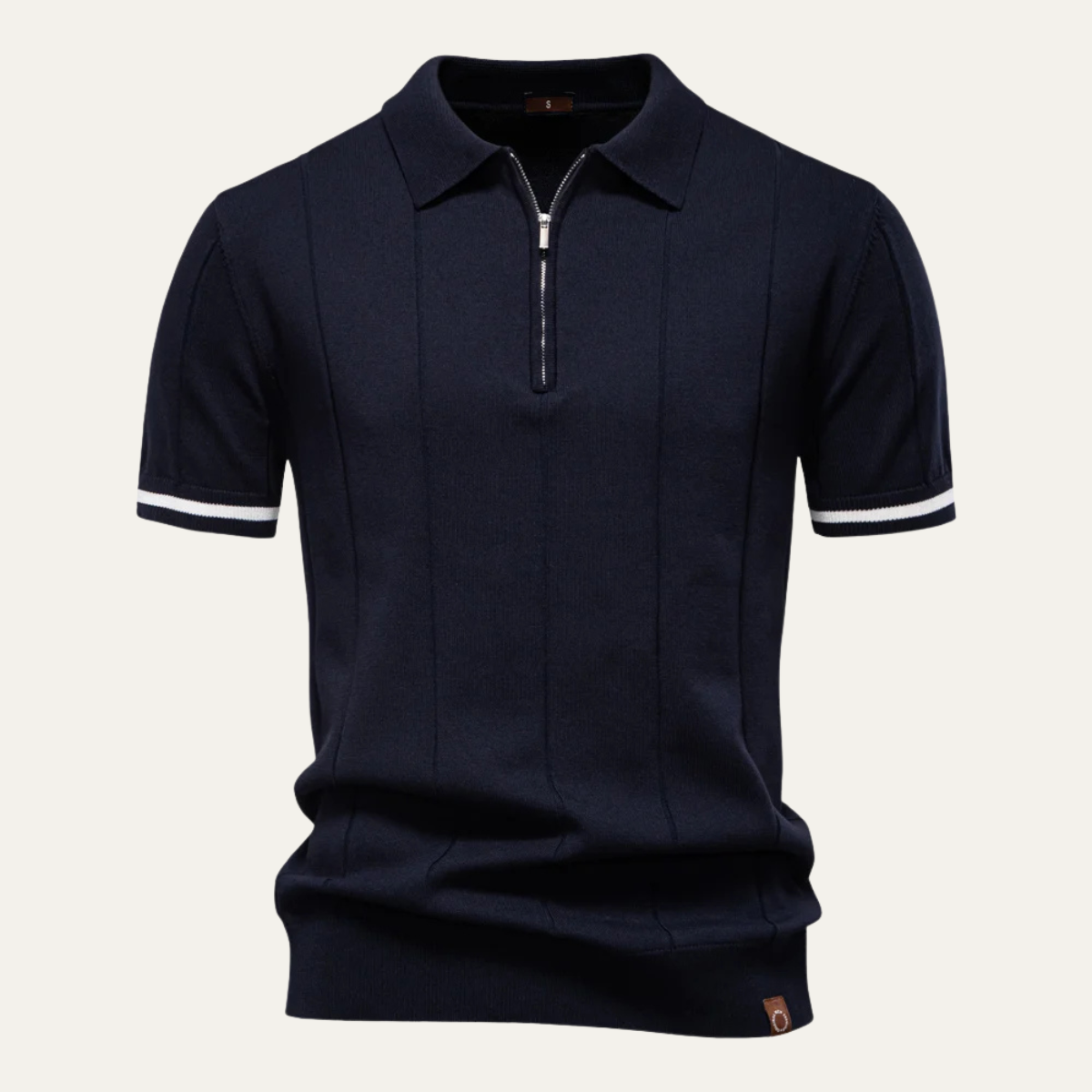San Marino Men's Slim Fit Polo Zip Up Shirt