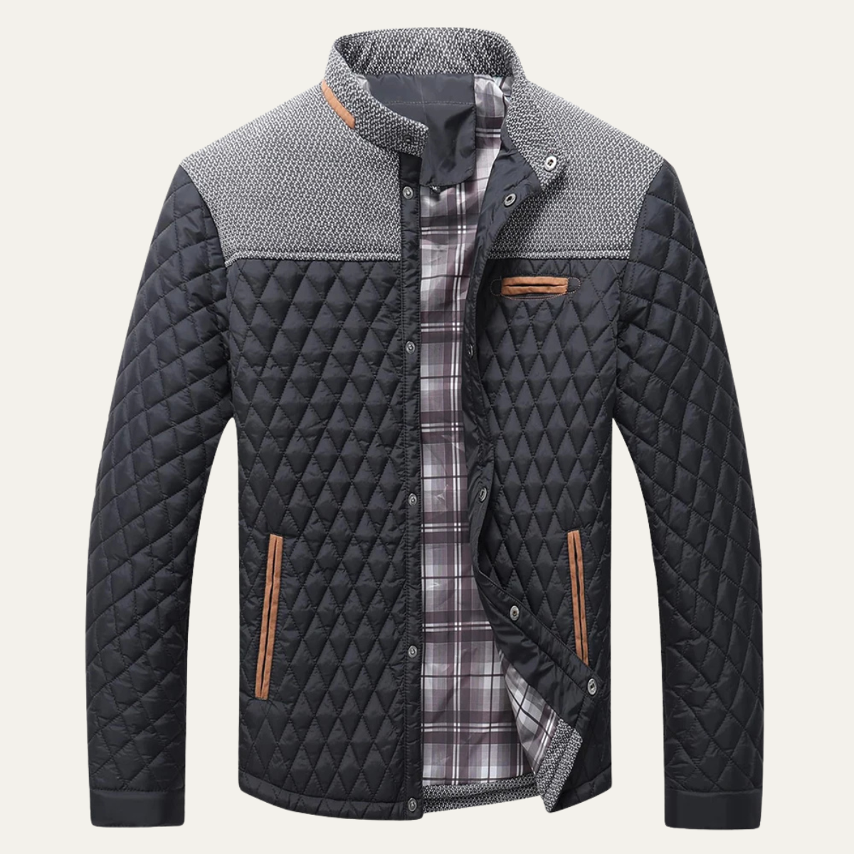 Men's Quilted Bomber Jacket Lightweight Padded - VibreMode