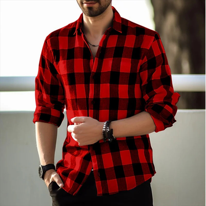 Men's Plaid Button-Up Shirt