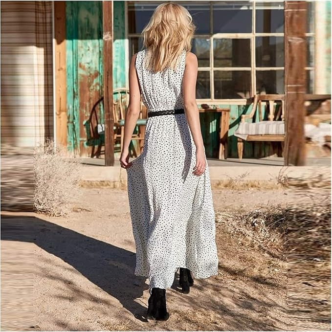 Womens Floral Loose Fit Floor Length Maxi Dress