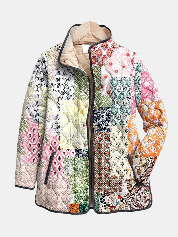 Relaxed Flower Print Jacket - VibreMode