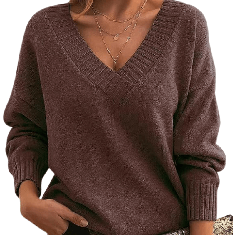Women's V-Neck Sweater Classic Pullover