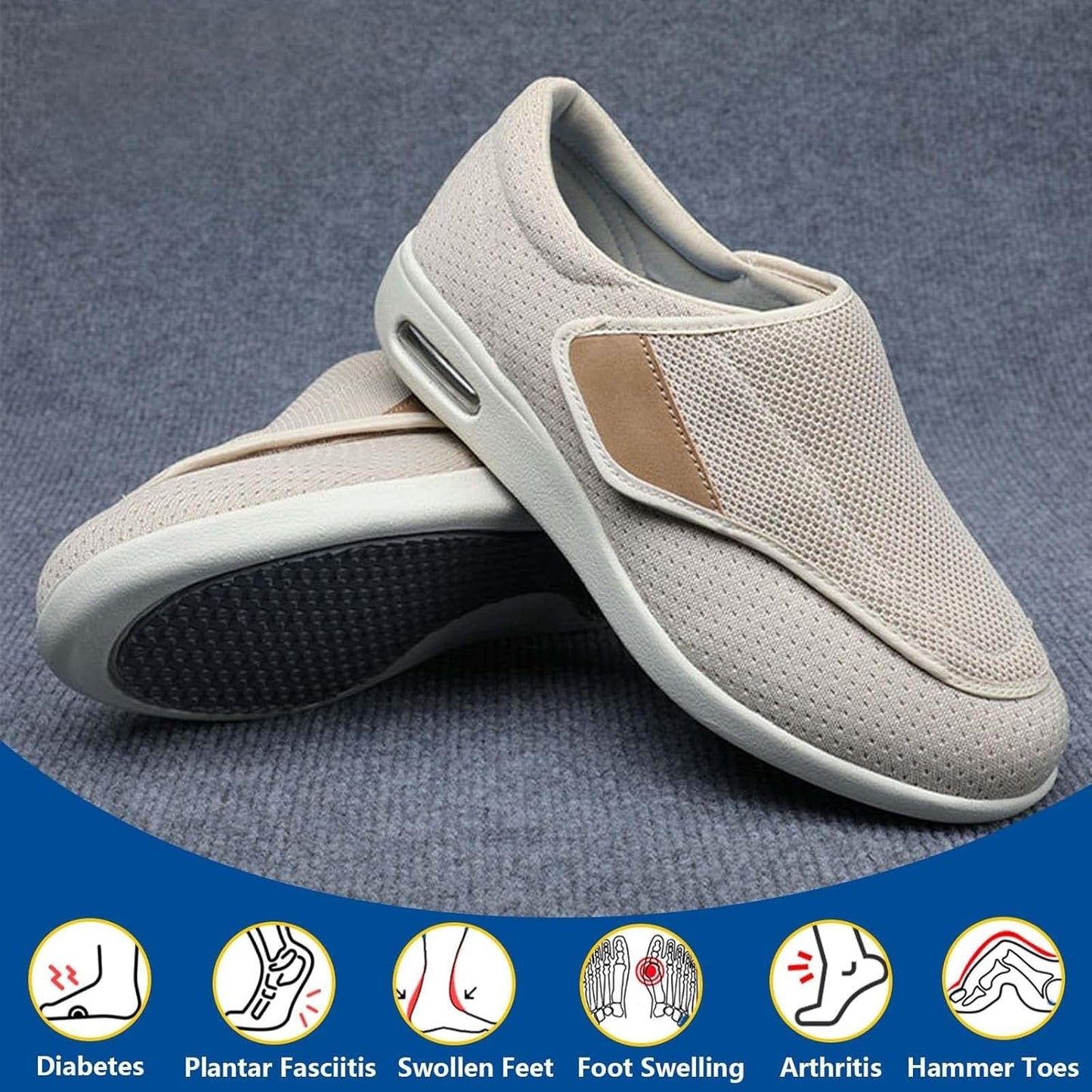 Comfortable Wide Fit Women's Walking Shoes with Air Cushion