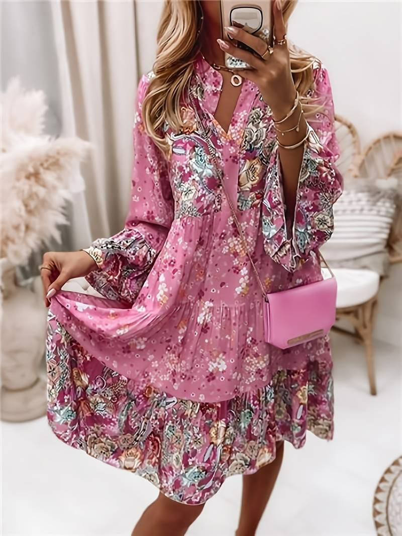 Gabriella Women's Boho Floral Print Dress - VibreMode