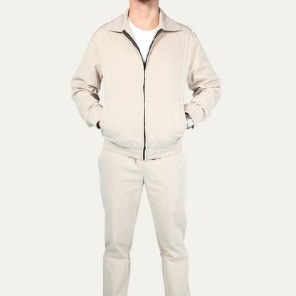 Men's Cotton Apricot Co-Ord Set Lightweight Jacket Pants