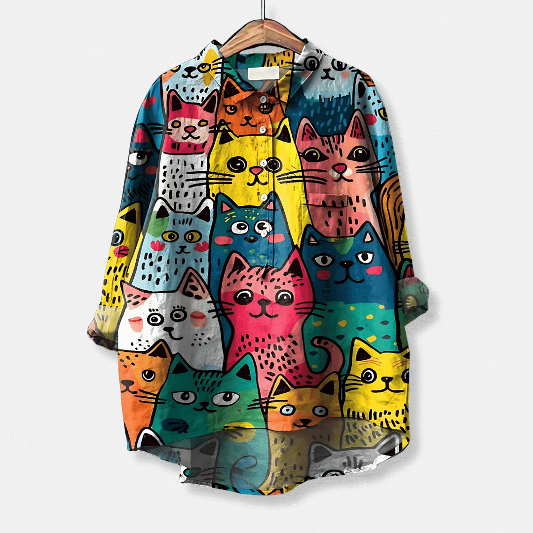 Women's Loose Fit Long Sleeve Blouse