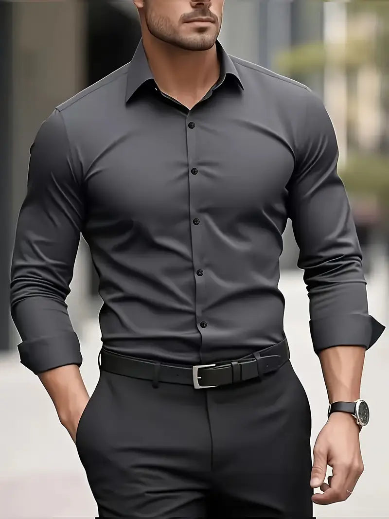 Men's Long Sleeve Button Down Dress Shirt
