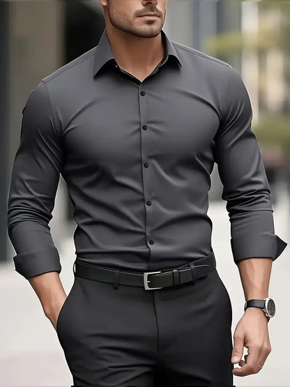 Men's Long Sleeve Button Down Dress Shirt