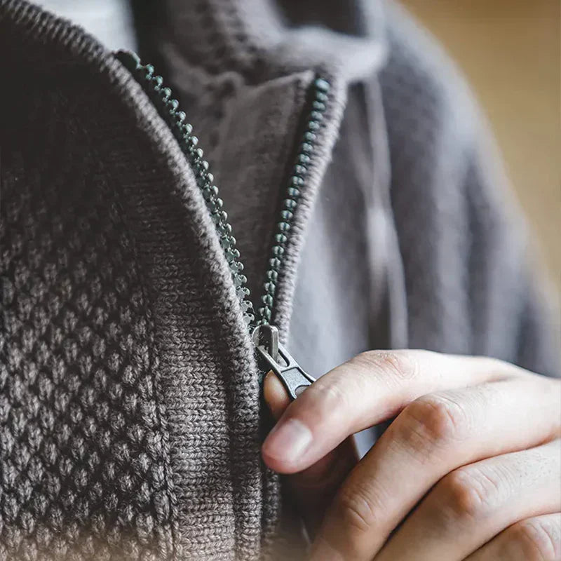 Textured Knit Hoodie