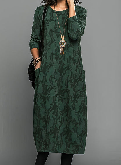 Women's Long Sleeve A-Line Winter Dress - VibreMode