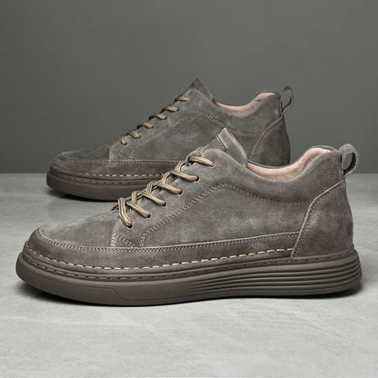 Men's Casual Lace-Up Sneakers Contrast Sole Black