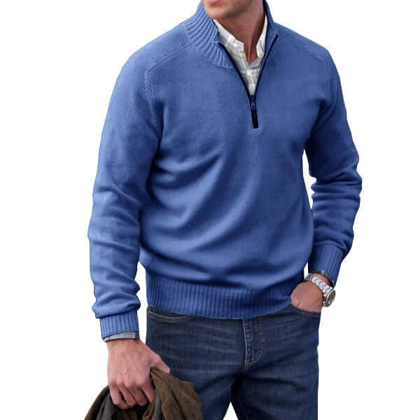 Men's Soft Knit Zip Sweater