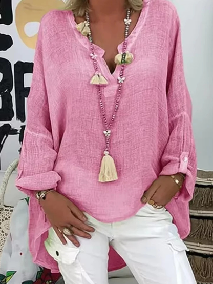Women's V-Neck Loose Fit Blouse