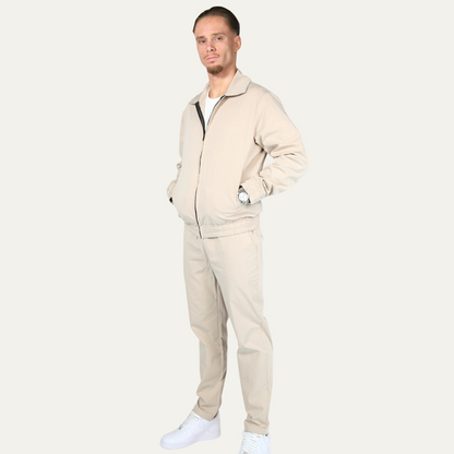 Men's Cotton Apricot Co-Ord Set Lightweight Jacket Pants