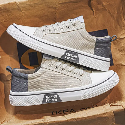 Men's Lace-Up Sneakers Rubber Toe Low-