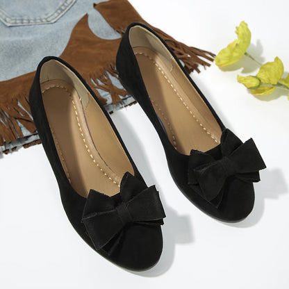 Elegant Round Toe Womens Slip On Ballet Shoes