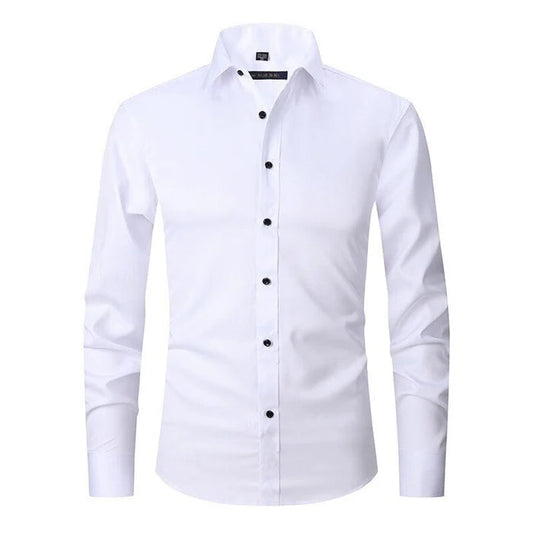 Men's Button Shirt Wrinkle Resistant Cotton - VibreMode