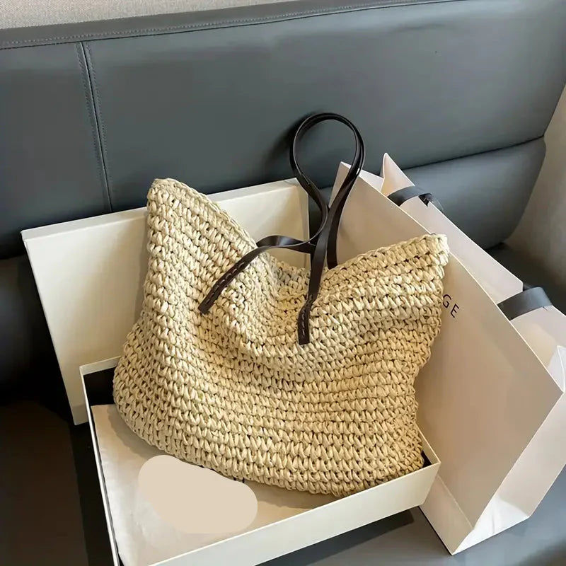 Alessia Women's Straw Beach Tote Bag Natural