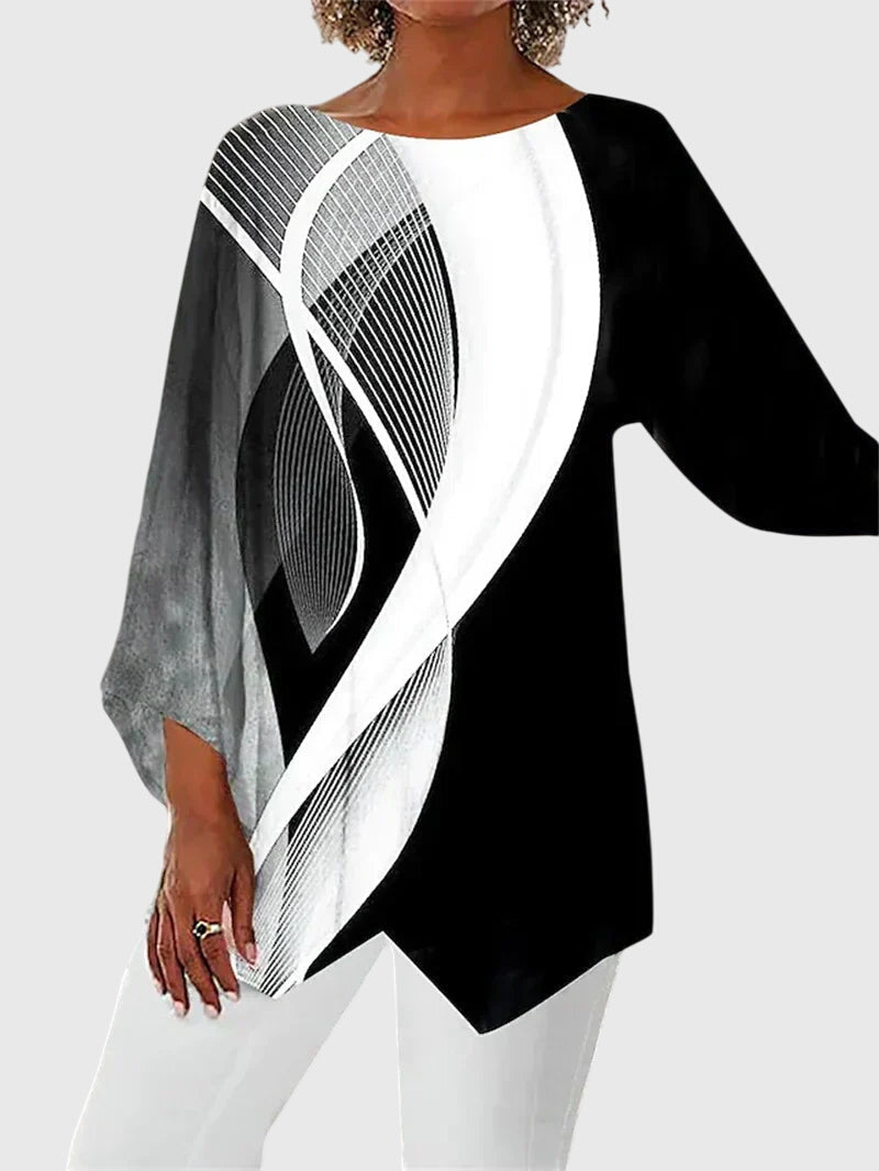 Cozy Women's Long Sleeve Butterfly Tunic Top