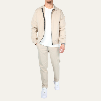 Men's Cotton Apricot Co-Ord Set Lightweight Jacket Pants