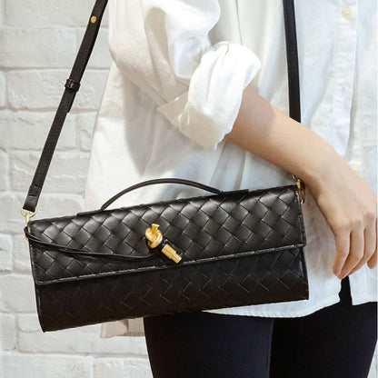 Women's Leather Backpack Braided Strap