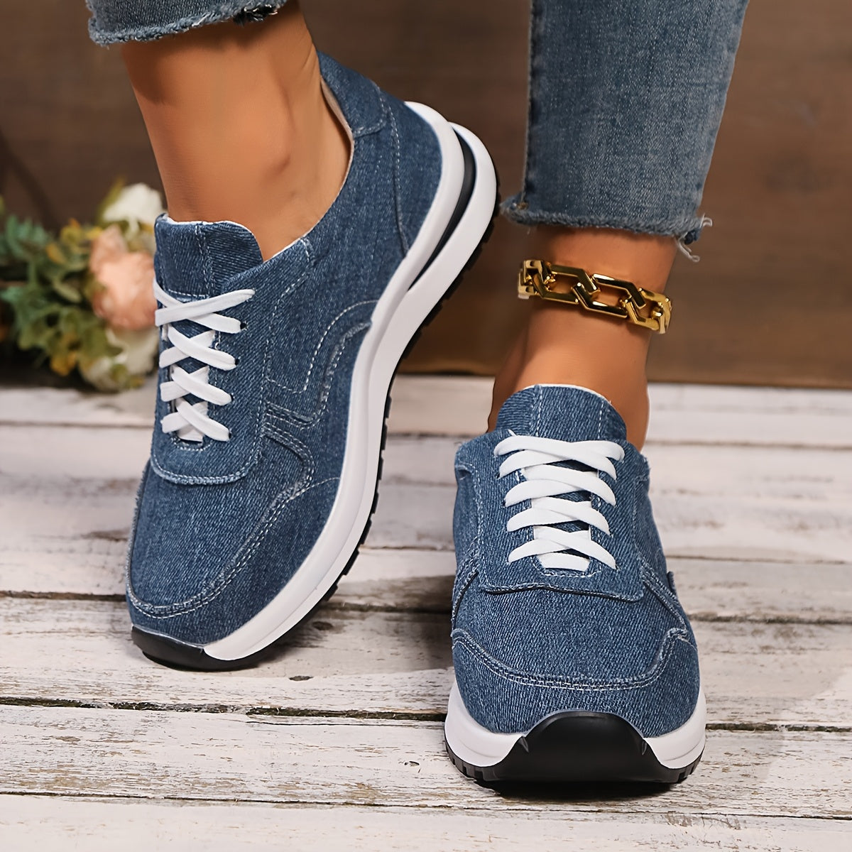 Women's Platform Sneakers Lace-Up Casual