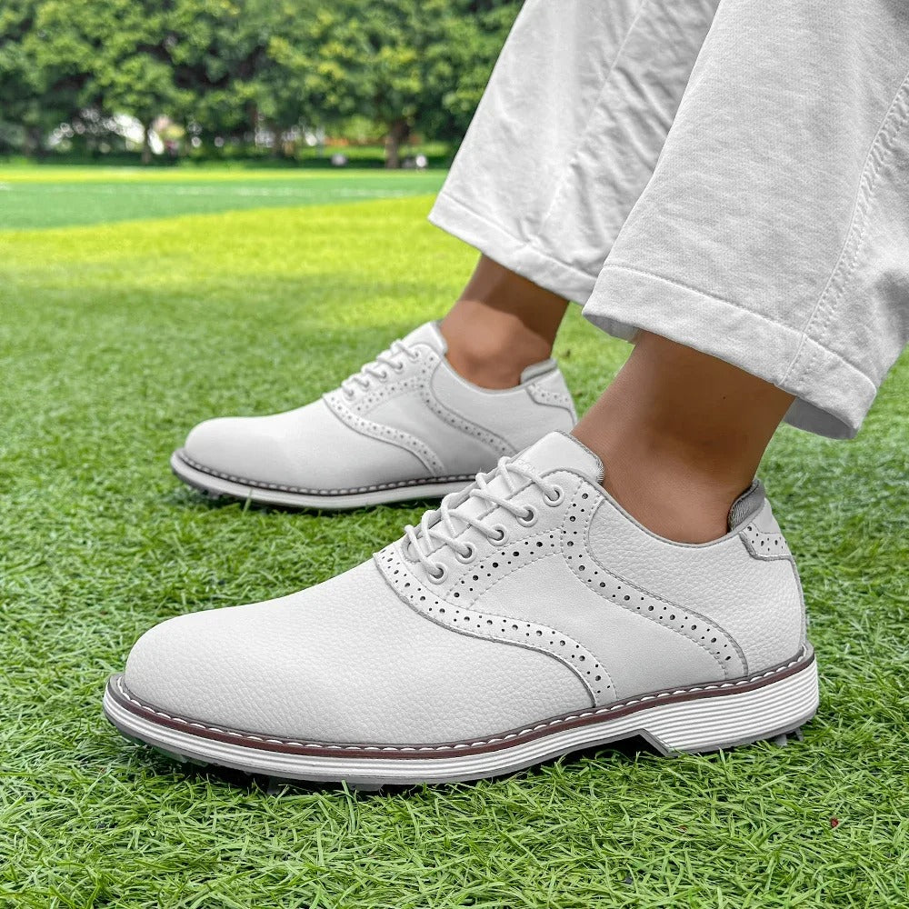Classic Golf Shoes Leather Brown