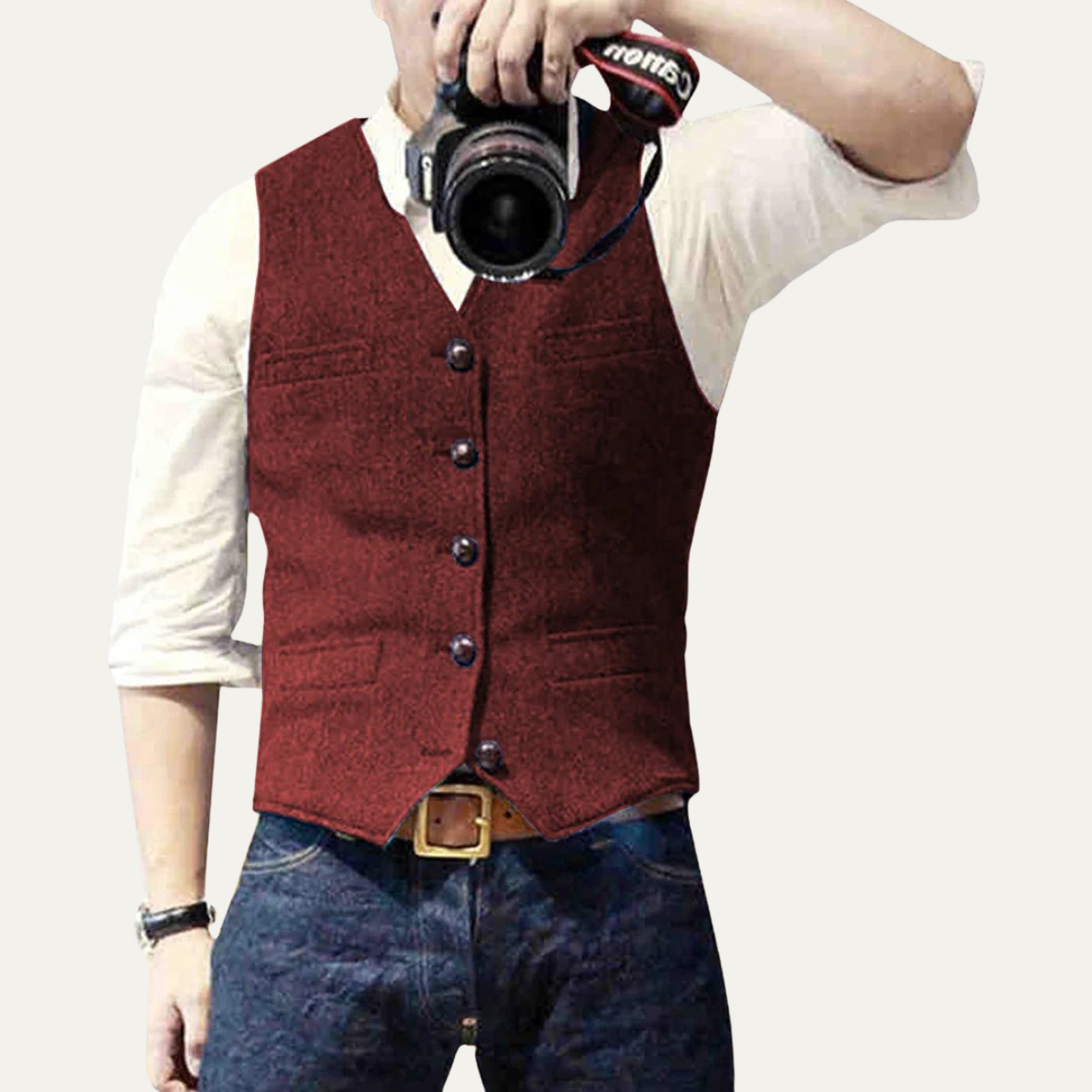 Men's Vintage Button Up Vest
