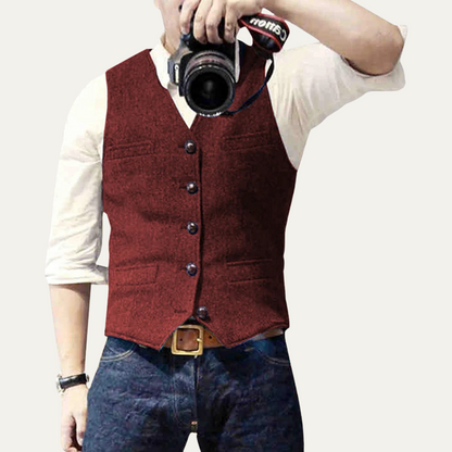 Men's Vintage Button Up Vest