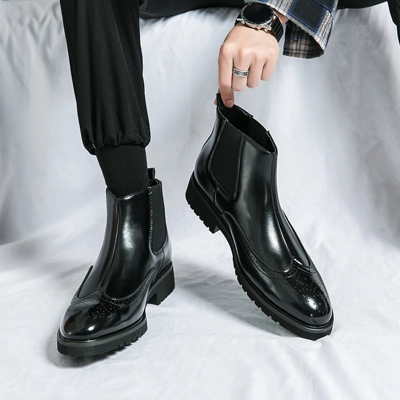Davenport Men's Faux Leather Chelsea Boots