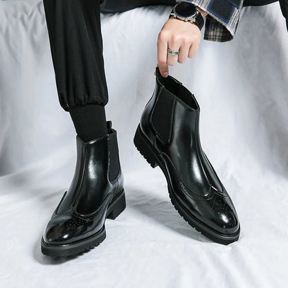 Davenport Men's Faux Leather Chelsea Boots