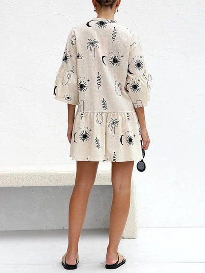 Boho Chic Flowy Mini Dress