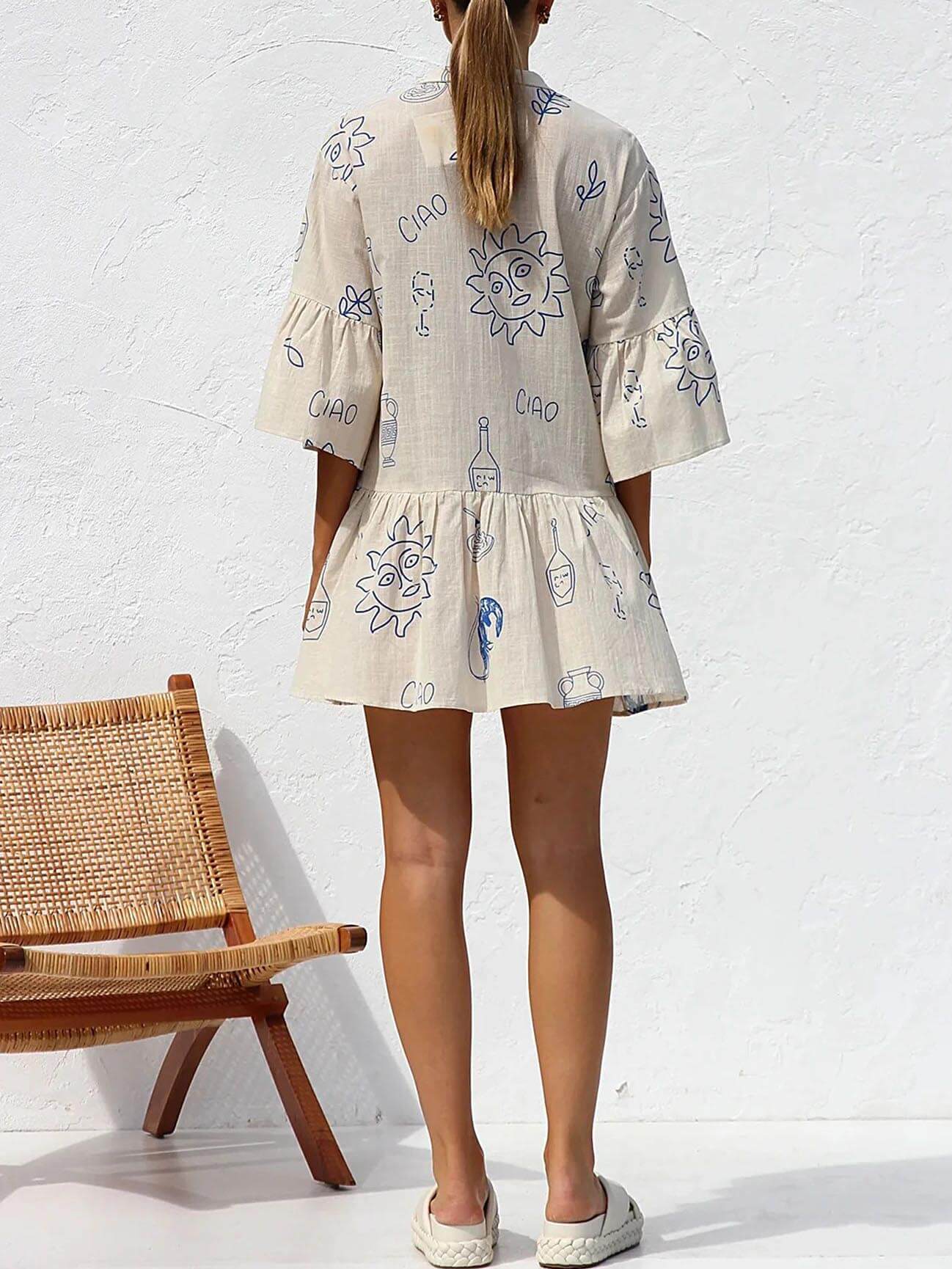 Boho Chic Flowy Mini Dress